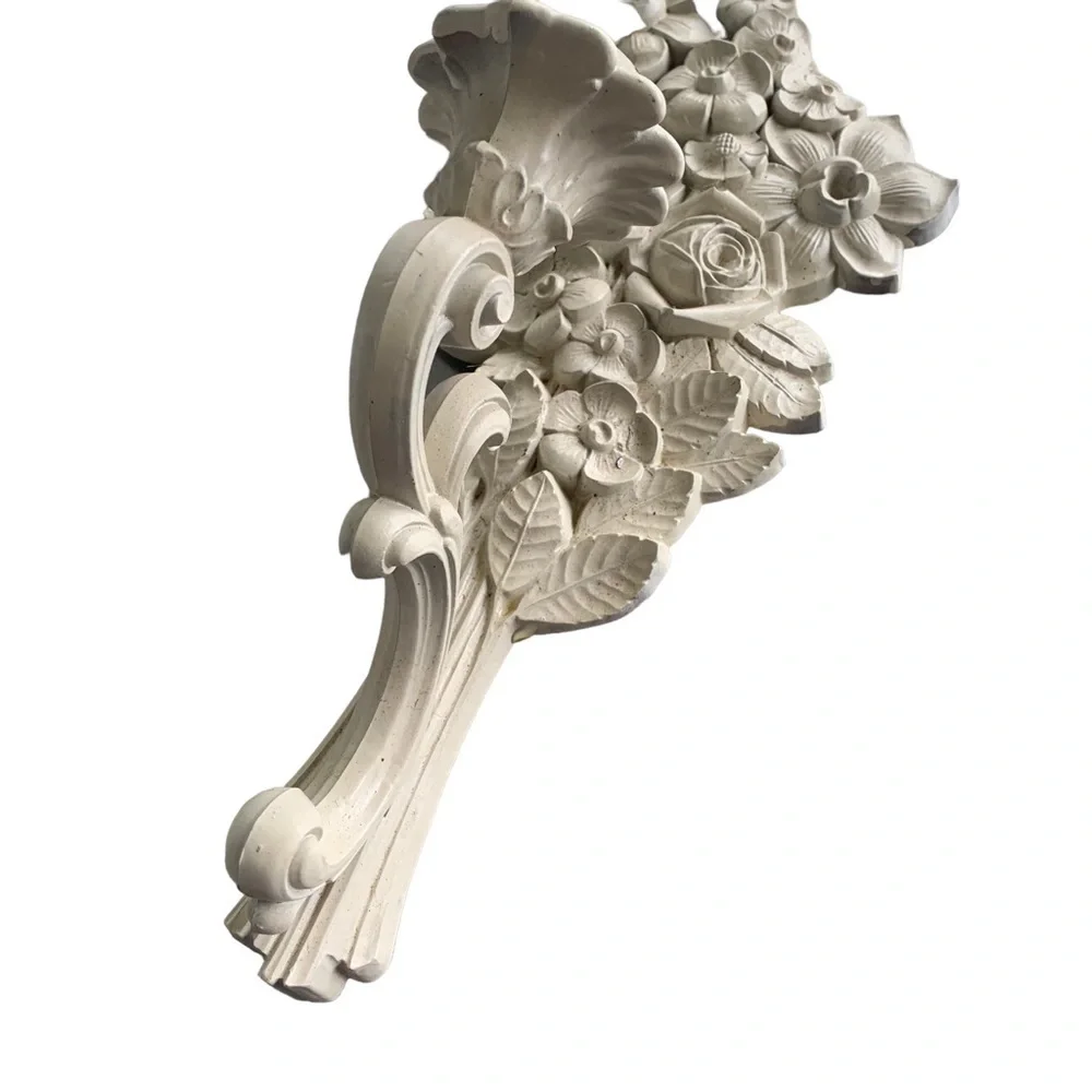 Vintage Candle Sconce Holder 1969 Candleholder Syroco 4089 Flower Basket